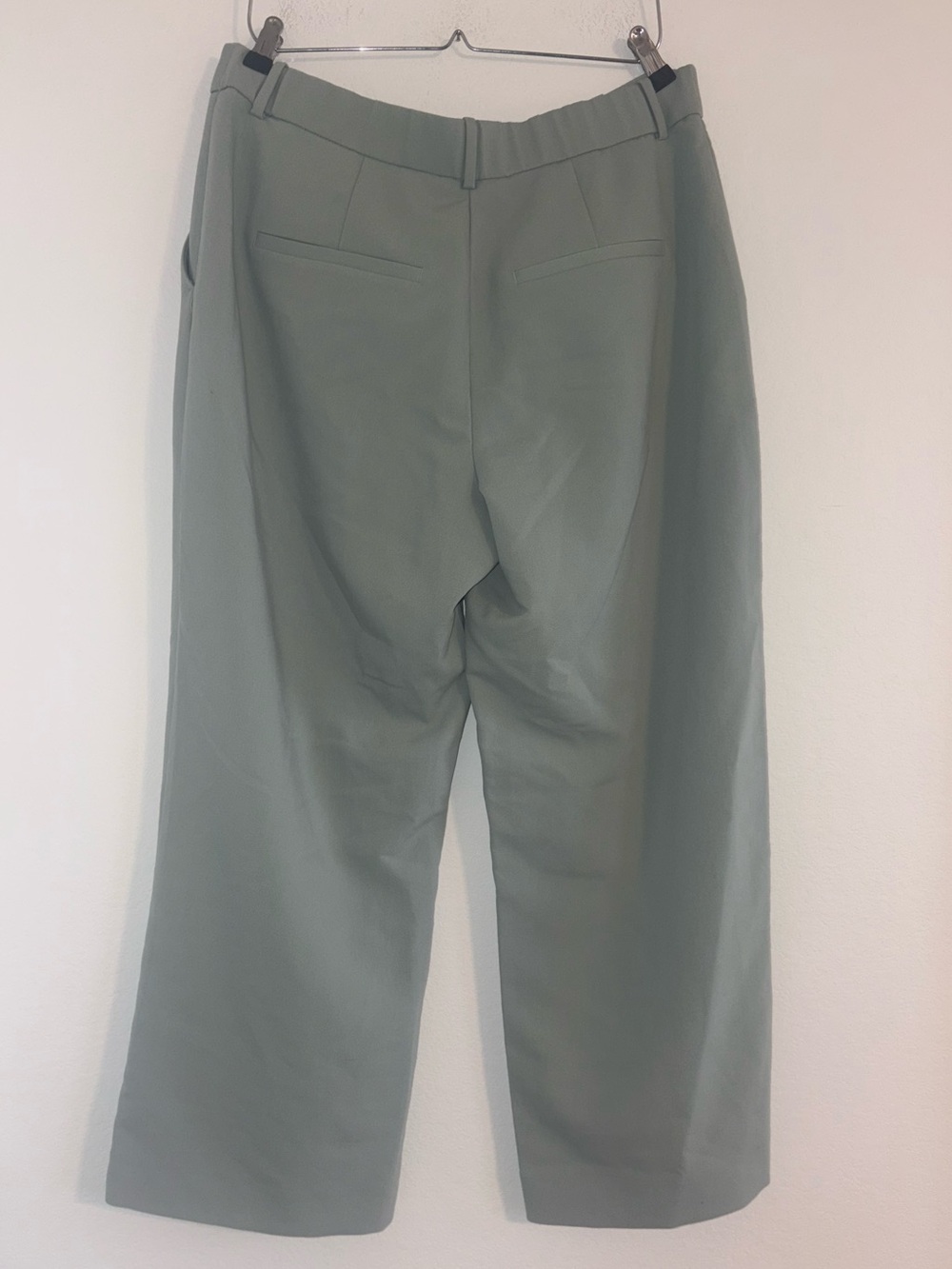 Abercrombie & Fitch Curve Love A&F Sloane Tailored Wide Leg Pant Sage - Picture 9 of 13